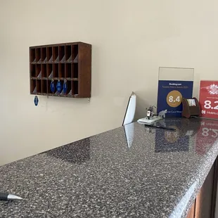 Front desk. The 8.4 and 8.2 ratings are a LIE.