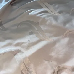 Up close of yucky stains (not just stain it was textured/unwashed)