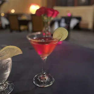 two cocktails on a table