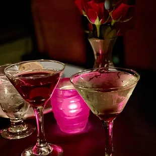 Manhattan and double apple-tini