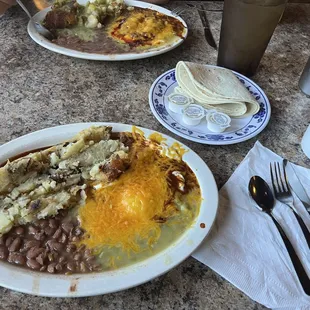 huevos rancheros &amp; chorizo plate