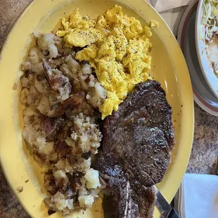 Steak and eggs