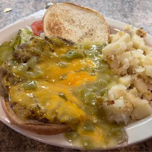 Green Chile Cheeseburger