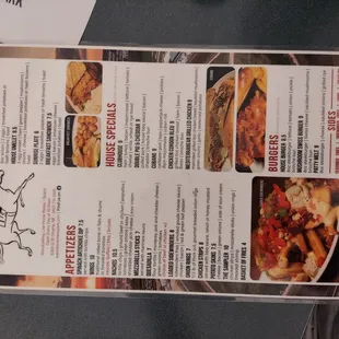 Backside of menu.
