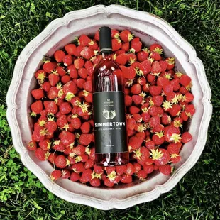 a bowl of strawberries