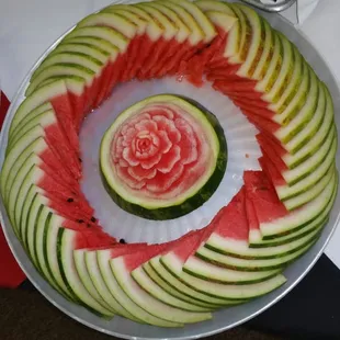 Watermelon fruit tray for a Sunday Brunch