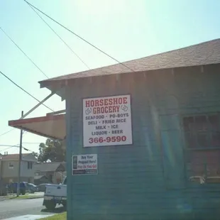 a sign on the side of a building