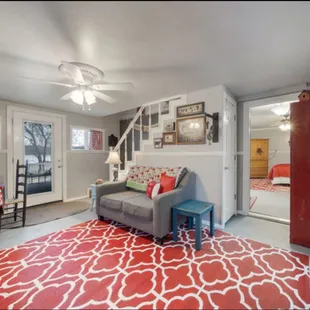 GUEST HOUSE dining room, living room.