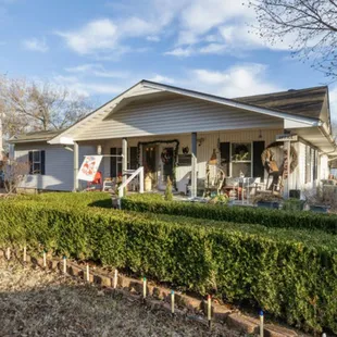 LAKE HOUSE has 3 bedrooms and 2 bathrooms. Screened back porch overlooks pool and lake.
