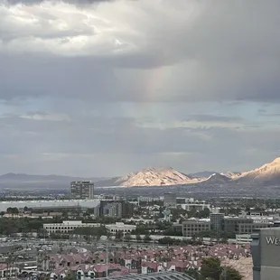 View of the mountains from suite floor 21