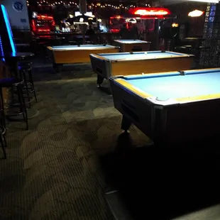 pool tables in a bar