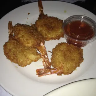 1/2 order fried shrimp added to sirloin dinner.