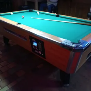 a pool table in a pub