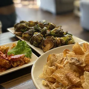Brussel sprouts &amp; Basket of Housemade Chips