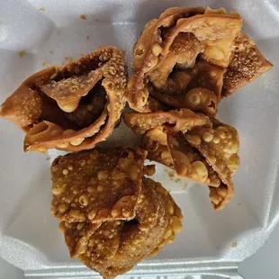 Fried Wonton Charcoal Briquettes