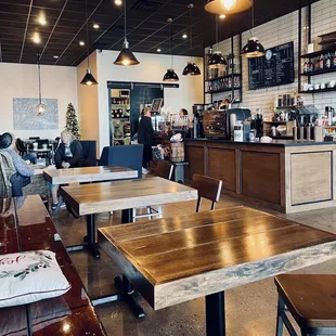 the interior of a coffee shop