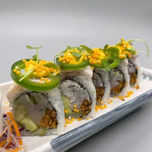 a plate of sushi