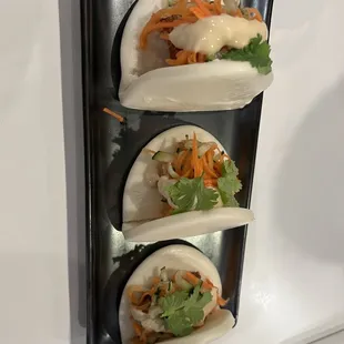 Shrimp, Katsu and Karage Bao
