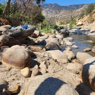 Little Sandy beach is now very rocky with little shade on Site 19.