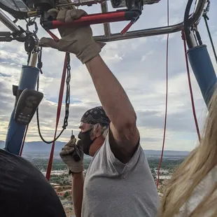 Capt. Nick captaining/coordinating our landing site with his crew.