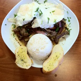 Steak Loml Saltido is a definite &quot;go to&quot; muchie food!!!!  Open until 10PM M-Sa. Meat, onions