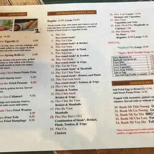 menu