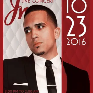 Bachata Artist JR who performed live at Hot Bachata Nights! (2016)