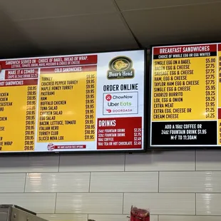 menu