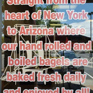 a picture of a window with the words straight from the heart of new york to arizona where you had