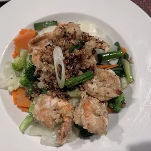 Garlic shrimp w steamed veges