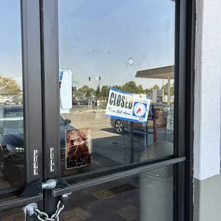 Sign says closed. .