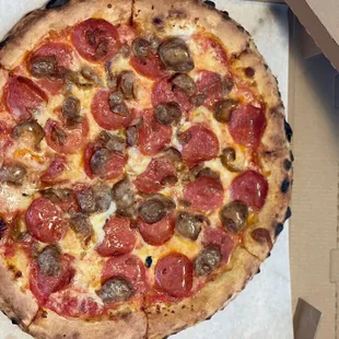 My husbands favorite.... Meat and meat. :) aka Sausage and pepperoni