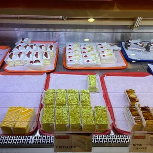 a variety of pastries on display