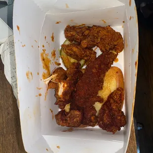 This is the chicken tender with 2 extra tenders, which had quite an expensive up charge. This is what you get for your money.