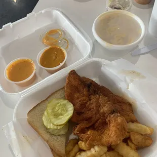 2 tenders, fries &amp; pickles