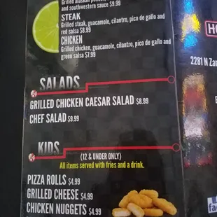 menu