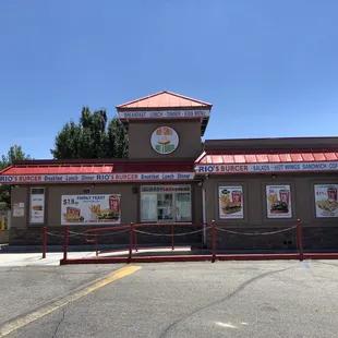 Outside of the building!