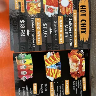 a menu for a hot dog restaurant