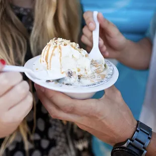 Great size of dessert! Get two flavors and share!