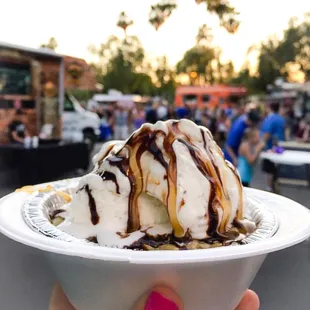 Plain Jane with caramel and hot fudge