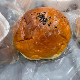 buns and pastries wrapped in plastic