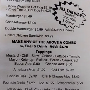 menu