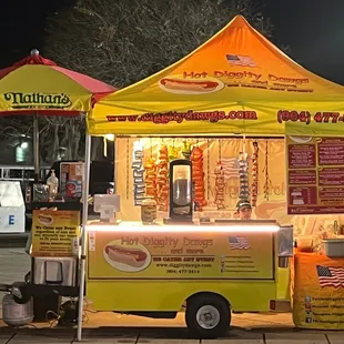 a hot dog stand