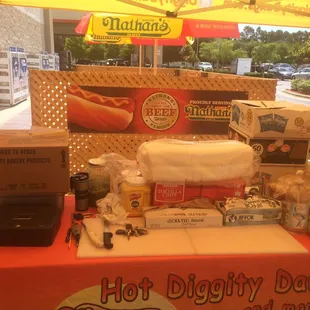 a hot dog stand