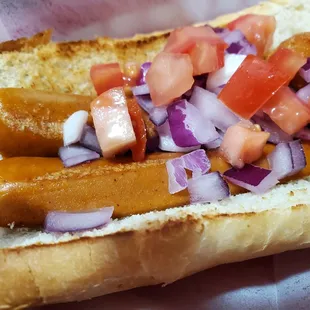 Barbara cleans the grill before cooking your veggie dog which is so thoughtful