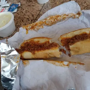 Hot dogs were precooked small and gross.