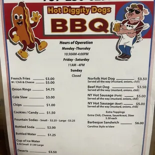 Menu pictures