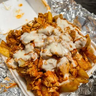 Loaded Buffalo chicken fries