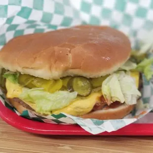 Bland cheesebutger