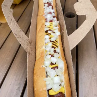 This is their famous 2 FOOT LONG hot dog. Enough for 3 people.